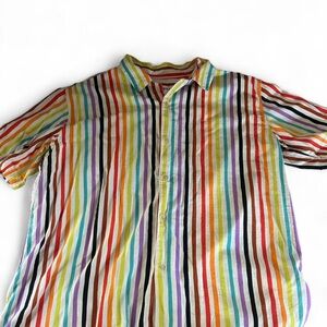 Target PRIDE Men's Colorful Striped Button Down Shirt